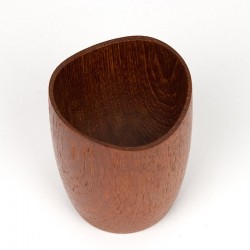 Small vintage teak bowl/ holder with organic design