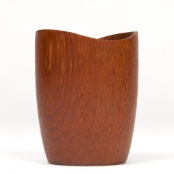 Small vintage teak bowl/ holder with organic design