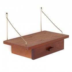 Teak Deens vintage plankje met lade