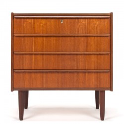 Deense Mid-century vintage ladekast met 4 lades