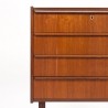 Deense Mid-century vintage ladekast met 4 lades