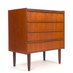 Deense Mid-century vintage ladekast met 4 lades