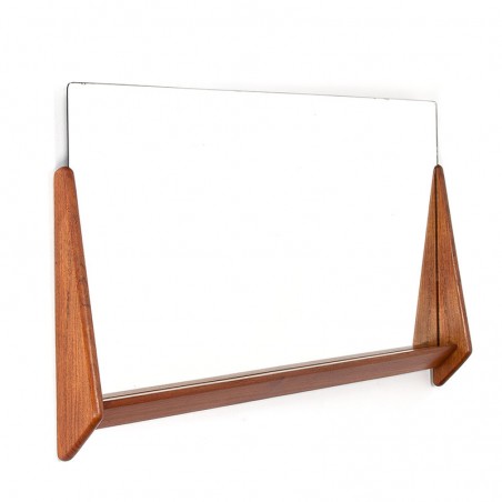 Wide model Danish vintage teak mirror