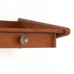 Deense vintage wandplank met lade in eiken en teak