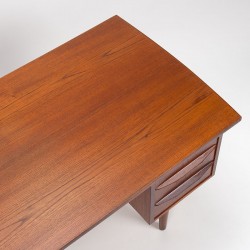 Teak vintage Danish desk with drawers and cabinet