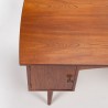 Teakhouten vintage Deens bureau met lades en kastje