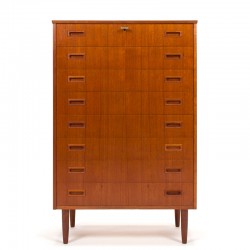 Mid-Century teak vintage Danish chest of drawers with 8 drawers