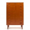 Mid-Century teak vintage Danish chest of drawers with 8 drawers