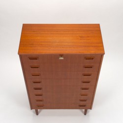 Mid-Century teak vintage Danish chest of drawers with 8 drawers