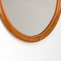 Round model vintage bamboo mirror small model