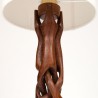 Organically designed vintage teak table lamp