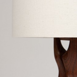 Organically designed vintage teak table lamp