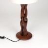 Organically designed vintage teak table lamp