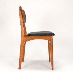 Vintage dining table chair Danish vintage model in teak and oak