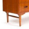 Teak vintage chest of drawers with 4 drawers on oak frame