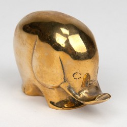 Small vintage brass sculpture of an elephant