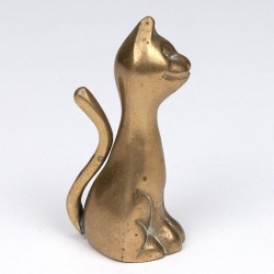 Brass small model figurine of a cat