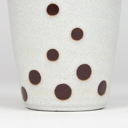 Jaap Ravelli vintage vase white glaze with dots model 7-6