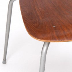 Danish vintage school chair in teak and metal