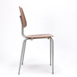 Deense vintage schoolstoel in teak en metaal