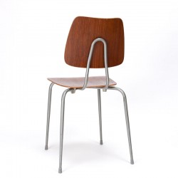 Deense vintage schoolstoel in teak en metaal