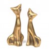 Set of 2 vintage brass cat figurines