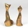 Set of 2 vintage brass cat figurines