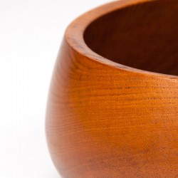 Round model vintage teak vintage serving bowl