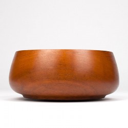 Round model vintage teak vintage serving bowl