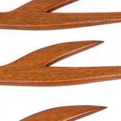 Set of 3 decorative teak vintage birds