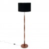 Mid-Century Deense vintage vloerlamp in teak en messing