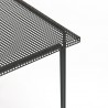 Black perforated metal vintage side table/plant table