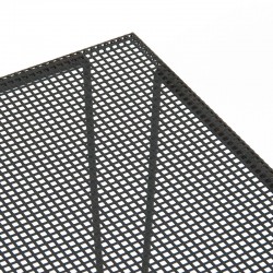 Black perforated metal vintage side table/plant table