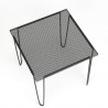 Black perforated metal vintage side table/plant table