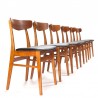 Findahl's vintage set van 6 Deense eettafel stoelen