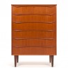 Danish teak chest of drawers, vintage model, with special handle