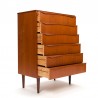 Danish teak chest of drawers, vintage model, with special handle