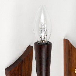 Set of rosewood vintage wall lamps from Belysning