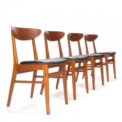 Model 210 Deense Mid-Century eettafel stoelen van Farstrup