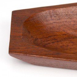 Vintage teak serving dish diamond-shaped