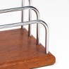 Vintage Deense poststandaard in teak en chroom