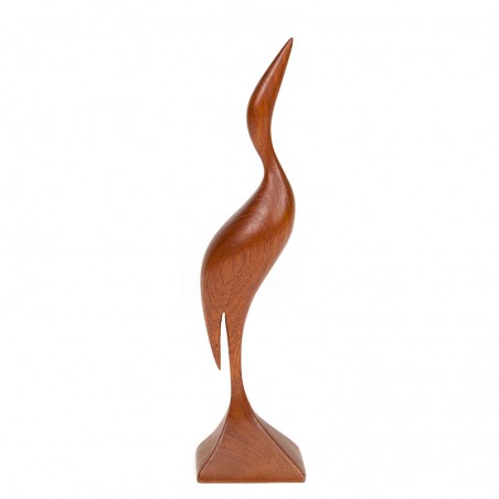 Teak 1950s vintage sculpture of a bird