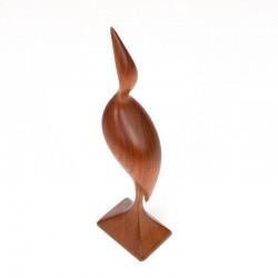 Teak 1950s vintage sculpture of a bird