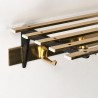 Vintage brass wall coat rack from the sixties