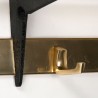 Vintage brass wall coat rack from the sixties