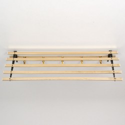 Vintage brass wall coat rack from the sixties