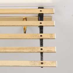 Vintage brass wall coat rack from the sixties