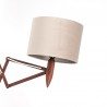 Danish vintage teak scissor lamp with gray shade