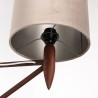 Danish vintage teak scissor lamp with gray shade