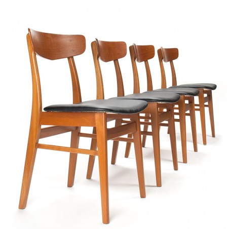 Deense Mid-Century eetkamerstoelen set van 4